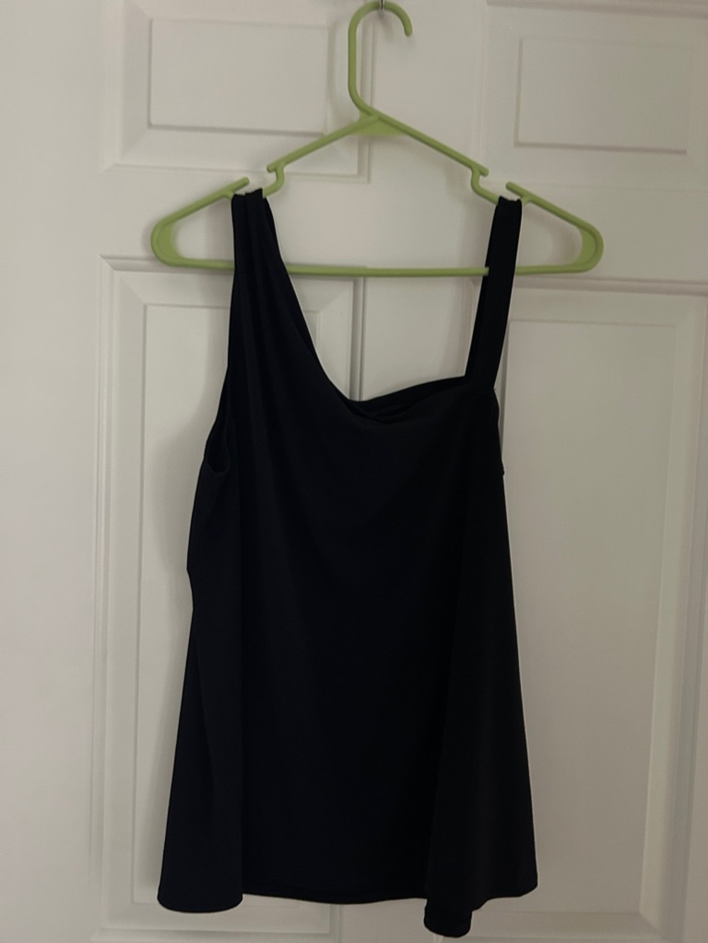 INC International Concepts Black One-Shoulder Camisole with Rhinestone Strap - Picture 2 of 6